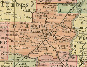 White County Arkansas Genealogy, History, maps with Searcy, Beebe